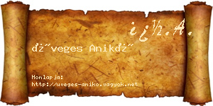 Üveges Anikó névjegykártya