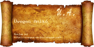 Üveges Anikó névjegykártya
